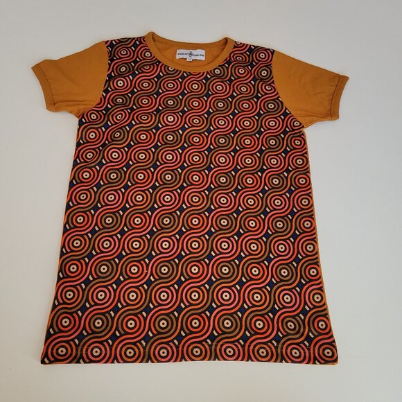 Madcap England MCM Mod 60s 70s Geo Pattern Short Sleeve T Shirt Size XS NWOT - Picture 1 of 7